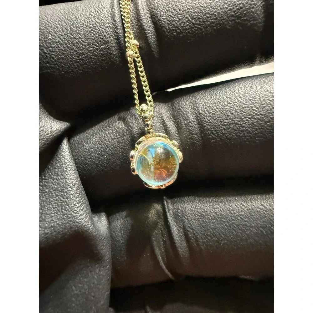 silver filled necklace with charm 18inch